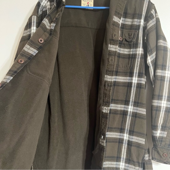 Red Head Sherpa Lined Shacket Jacket Men's Medium Plaid Button Up Jacket Brown - Picture 7 of 8